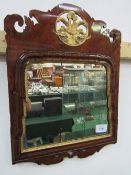 18th century Chippendale style mahogany & parcel gilt wall mirror. Estimate £80-120.