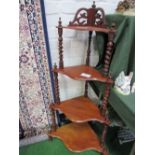 Mahogany 4 tier wot-not. Estimate £20-30.