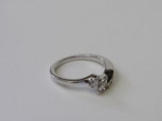 2 marquis & 5 diamonds white gold engagement ring, size N, weight 3.0gms. Estimate £250-300.