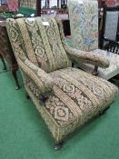 Edwardian country house tapestry carpet chair. Estimate £60-80.