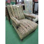 Edwardian country house tapestry carpet chair. Estimate £60-80.