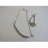 925 silver necklace & 925 silver bracelet. Estimate £20-30.