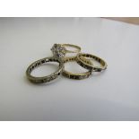 9ct gold & diamond eternity ring (some stones missing), weight 2gms, 2 eternity rings & a 9ct gold &