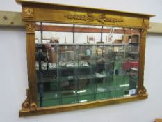 Gilt decorated framed over mantle mirror, 112cms x 76cms.