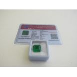 Natural octagon cut loose emerald, weight 9.50 carat with certificate. Estimate £50-70.