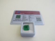 Natural octagon cut loose emerald, weight 9.50 carat with certificate. Estimate £50-70.