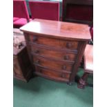 Mahogany commode in the form of a 4 drawer chest (no liner) on bun feet, 62cms x 37cms x 75cms.