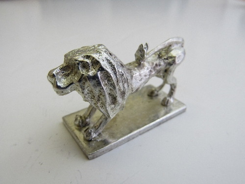 Bier of Israel silver figurine, lion. Estimate £20-25.