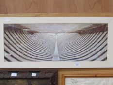 Framed & glazed print of a boat keel. Estimate £20-30.