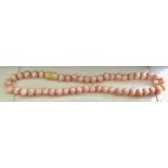 Victorian Angel skin coral choker, a superb example of this rare coral. Estimate £75-100.