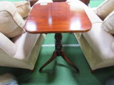 Mahogany tilt-top table, 46cms x 46cms. Estimate £15-25.