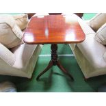 Mahogany tilt-top table, 46cms x 46cms. Estimate £15-25.