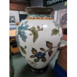 Royal Gouda ceramic vase, Chrysanthemum pattern. Estimate £25-40.