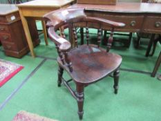 Mahogany finish smoker's bow Captain chair for study or office. Estimate £40-70.