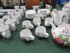 Portmeirion Pomana table ware: 31 pieces of tea & coffee sets including teapots & coffee pots & 12