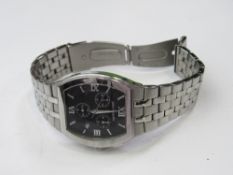 Pierre Cardin stainless steel case & strap wristwatch. Estimate £40-60.