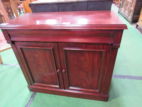Small mahogany sideboard, 112cms x 39cms x 92cms. Estimate £80-100. - Image 2 of 2