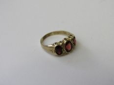 Gold, garnet & rose cut diamond ring, size J, weight 1.8gms. Estimate £50-60.