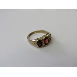 Gold, garnet & rose cut diamond ring, size J, weight 1.8gms. Estimate £50-60.