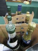 7 bottles of various wines & spirits. Estimate £20-30.