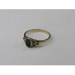 9ct gold, topaz & white stone ring, size J, weight 1.3gms. Estimate £20-30.