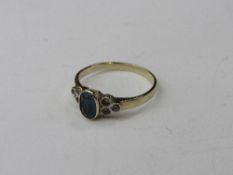 9ct gold, topaz & white stone ring, size J, weight 1.3gms. Estimate £20-30.