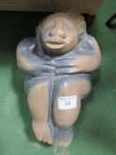 Carved stone African sculpture of female figure. Estimate £100-150.