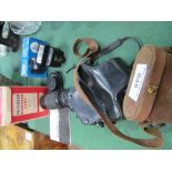 Richo KR-10 super camera & accessories; a pair of binoculars by Colmont Fils, Serie Velo, in