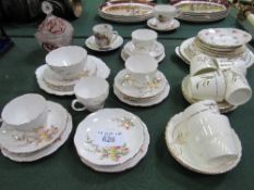 2 part tea sets & other assorted table ware & a ruby & clear glass lidded glass jar. Estimate £10-