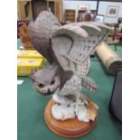 2 Franklin Mint hand-painted figures 'Grizzly' & 'great Horned Owl'.