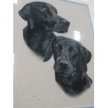 Framed & glazed pastel portrait of a black Labrador signed Don Gunn, 2006 & a framed & glazed