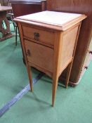 French pot cupboard with marble top & inside, 39cms x 39cms x 85cms. Estimate £20-30.