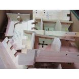 Hamley's toy wooden castle/fort, in original box. Estimate £50-70.