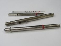 3 cased vintage thermometers & another thermometer. Estimate £20-30.