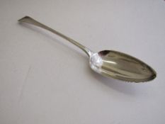 Georgian silver serving spoon, hallmarked London 1811, length 31cms. Estimate £40-60.