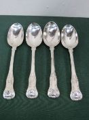 2 pairs of hallmarked silver serving spoons, London 1854 & 1857. All 4 bear the crest of the Royal