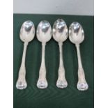 2 pairs of hallmarked silver serving spoons, London 1854 & 1857. All 4 bear the crest of the Royal