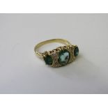 18ct gold traditional emerald & diamond ring, size M 1/2, weight 4.1gms. Estimate £350-400.