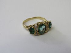 18ct gold traditional emerald & diamond ring, size M 1/2, weight 4.1gms. Estimate £350-400.