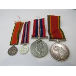 1939-45 war medal, an African Service medal to J Poteger, together with their miniatures.