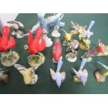 Collection of hand-painted Crown Staffordshire bird figurines. Estimate £30-40.