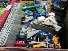 Collection of mainly vintage Lego including Space Lego; figures; USS Constellation; Moon base (2