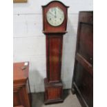 Oak cased grandmother clock, height 140cms. Estimate £40-80.