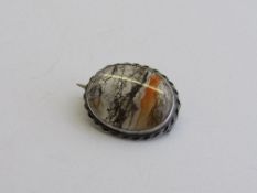 Victorian silver Dedritic agate brooch, size 2mm. Estimate £25-40.