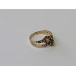 18ct gold (tested), diamond & seed pearl ring, size N, weight 2gms. Estimate £125-150.
