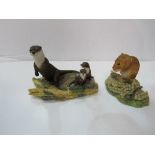 Border Fine Arts otter & dormouse by Ayres. Estimate £10-20.