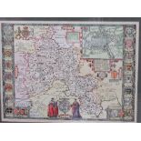 Framed & glazed print of a map of Oxford. Estimate £5-10.
