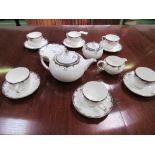 Wedgwood 'Chartley' tea set of 6 cups & saucers, side plates, sugar bowl, milk jug & teapot.