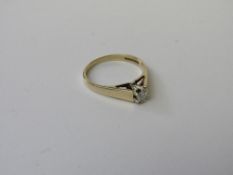 9ct gold solitaire ring, size K, weight 1.6gms. Estimate £60-80.