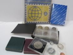 Stamps of the World & a qty of World coins, crowns & 1965 proof set from Canada, includes a silver